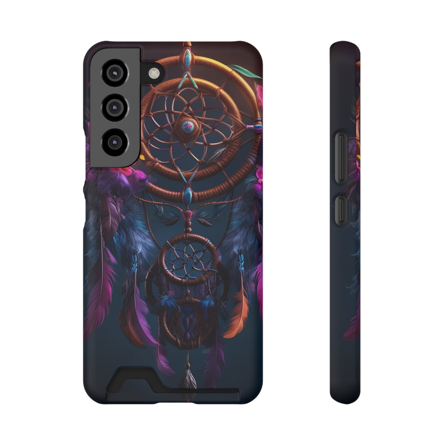 Dreamcatcher Phone Case With Card Holder - Stardust Divine Design