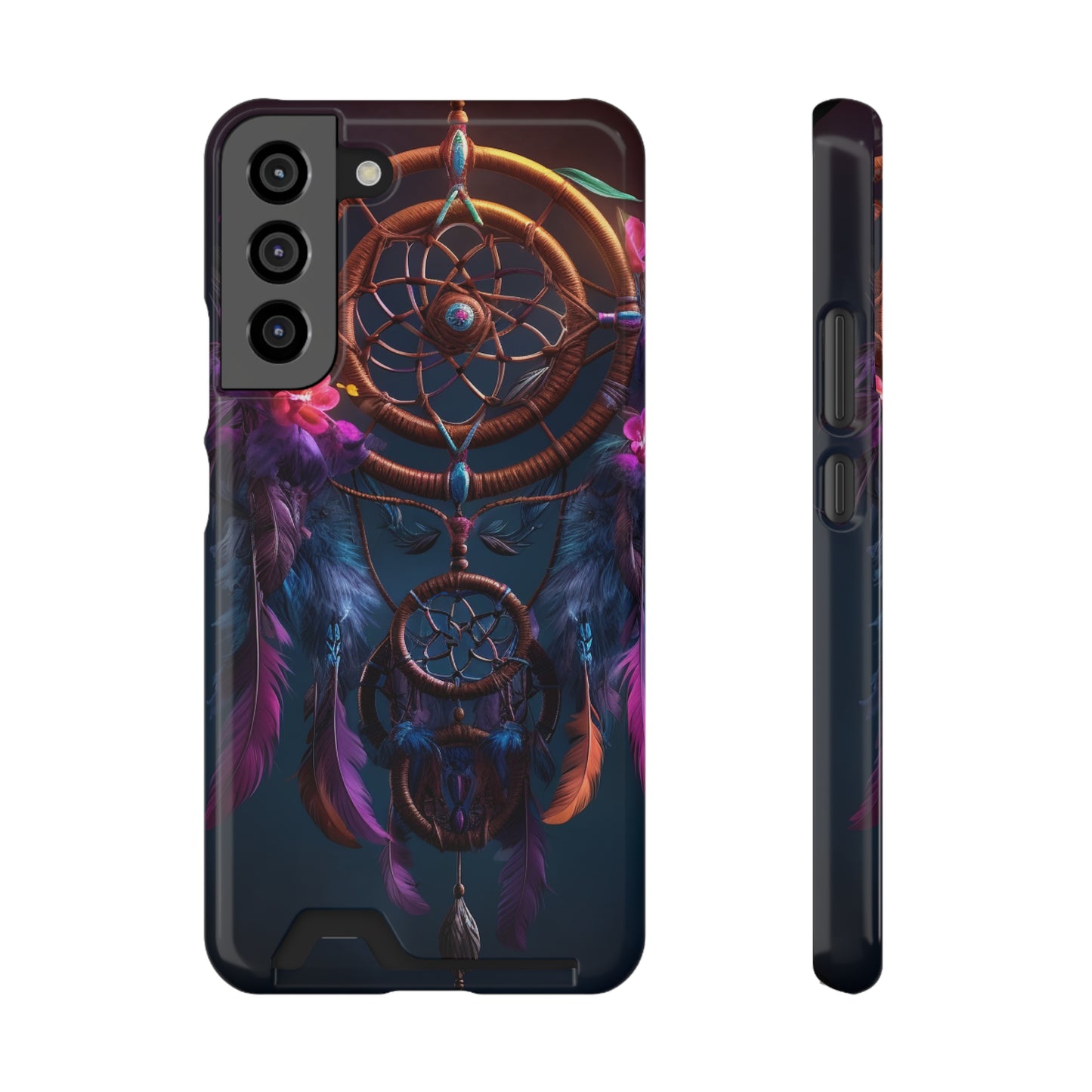 Dreamcatcher Phone Case With Card Holder - Stardust Divine Design