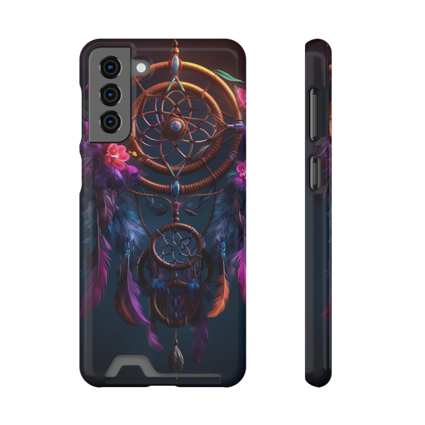 Dreamcatcher Phone Case With Card Holder - Stardust Divine Design