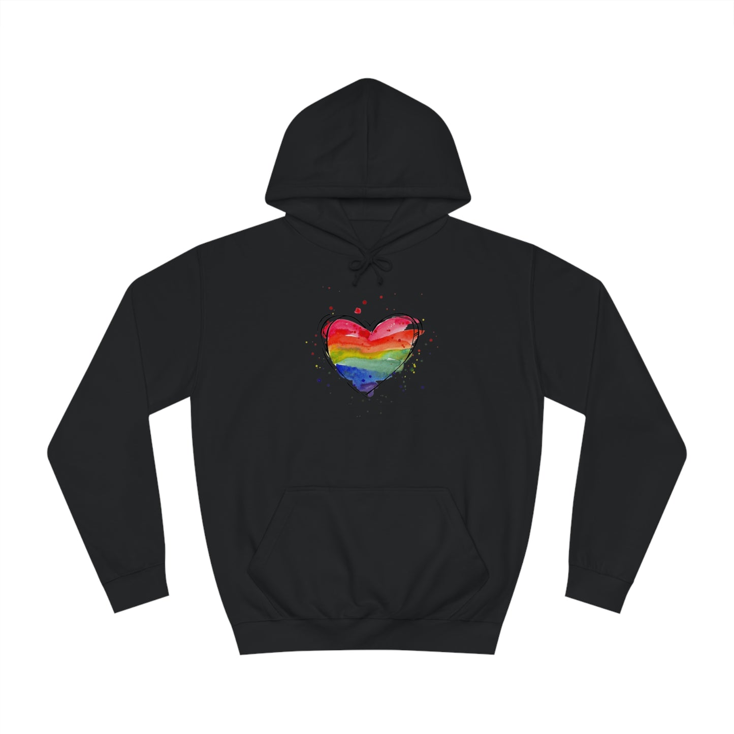 Rainbow Heart Unisex College Hoodie