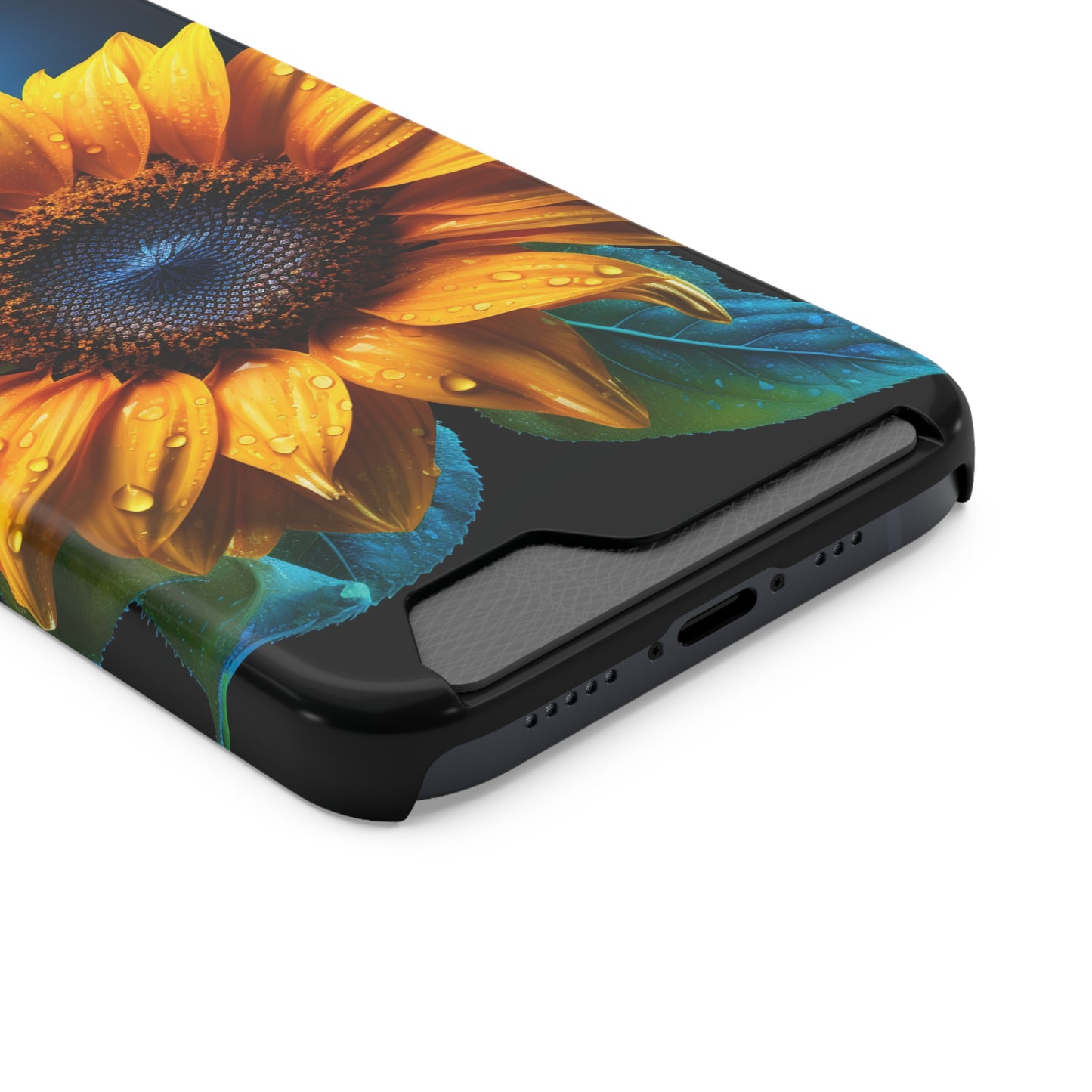 Stardust Divine Design Sunflower Phone Case With Card Holder