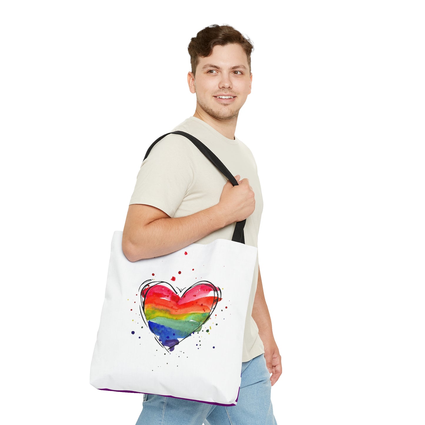 Rainbow Heart Tote Bag