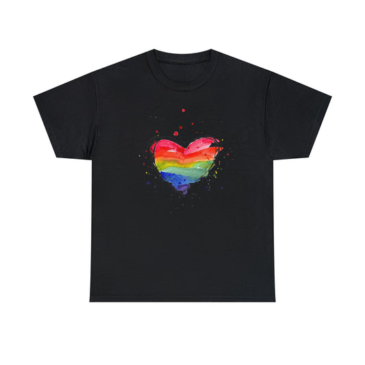 Rainbow Heart Unisex Heavy Cotton Tee