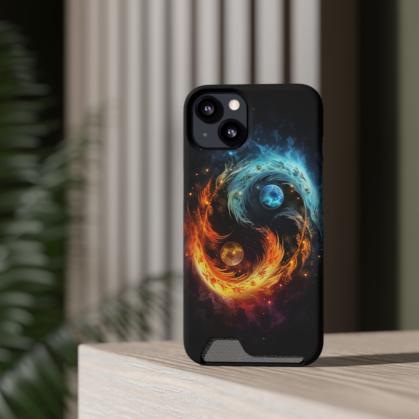 Ying Yang Phone Case With Card Holder