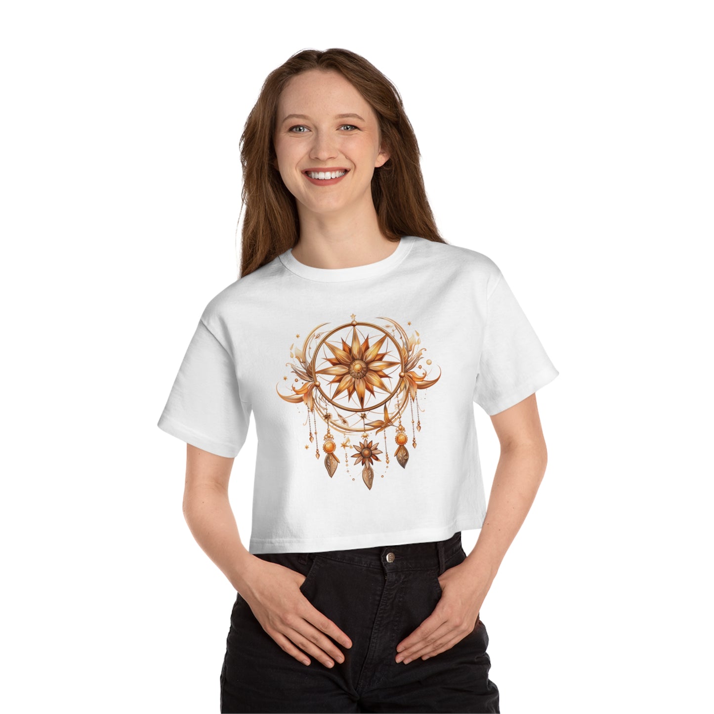 Dreamcatcher gold Champion Women's Heritage Cropped T-Shirt