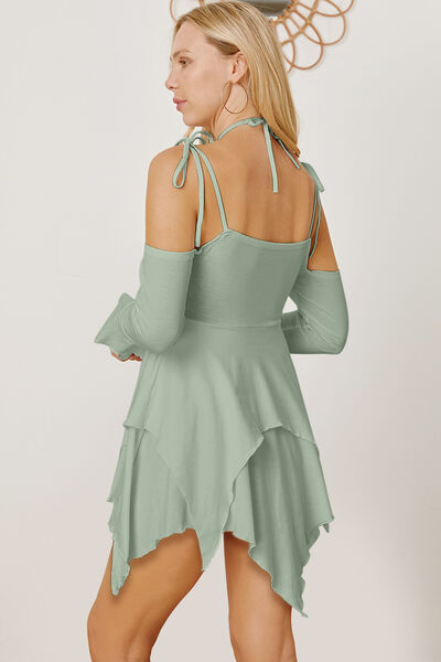 Tie Shoulder Layered Mini Cami Dress