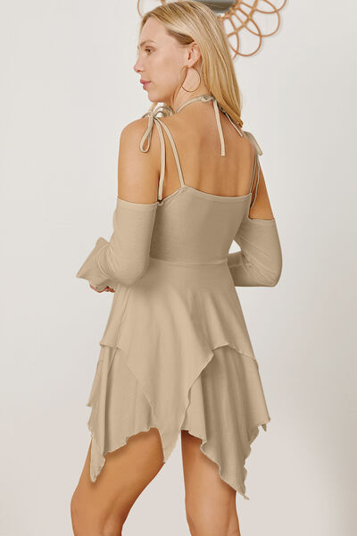 Tie Shoulder Layered Mini Cami Dress